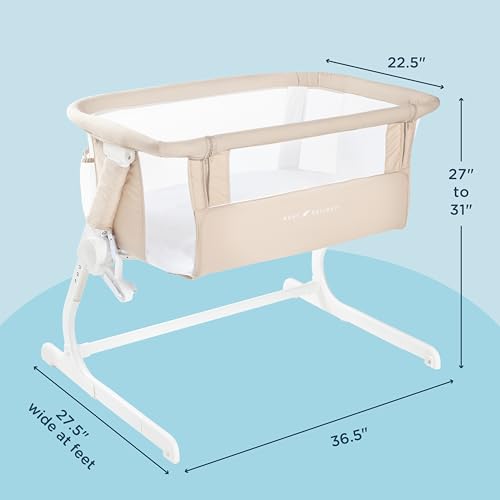 Baby Delight Beside Me Dreamer Bassinet | Bedside Sleeper & Baby Bassinet | 6-Position Height Adjustment | Organic Oat