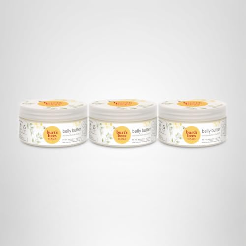 Burt's Bees Mama Belly Butter Stretch Mark Cream for Pregnancy Massages Body & Reduces Scar Appearance, Prenatal & Postnatal Tummy Skin Care, Shea Butter & Vitamin E Rich Formula, 6.5 Oz (Pack of 3)