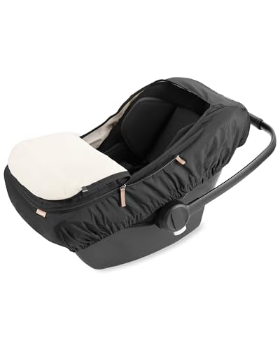 Skip Hop All Seasons Baby Car Seat Cover 4 in 1 Universal Fit with UPF40+ Sunshade and Water Resistant Fabric Oat
