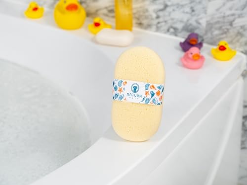 Hypoallergenic Natural Baby Sponge & Wash Cloth Set for Bath — Ultra-Soft, Gentle, Safe for Newborns, Infants & Sensitive Skin