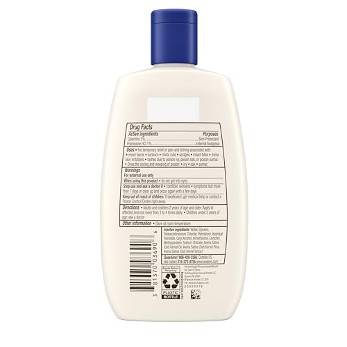 Aveeno Anti-Itch Concentrated Lotion with Calamine, Pramoxine HCl, & Triple Oat Complex, Skin Protectant, Fast-Acting Itch Relief from Poison Ivy, Insect Bites, & Minor Burns, 4 fl. oz