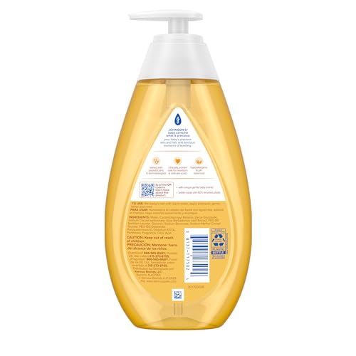 Johnson's Baby Shampoo with Aloe Vera & Vitamin B5, Tear Free, Newborn Essentials, No added Parabens & Sulfates, Hypoallergenic, Baby Essentials, 20.3 fl. oz