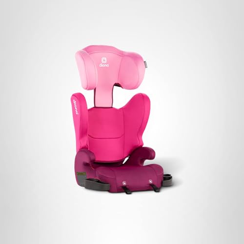 Diono Cambria LE, 2-in-1 Belt Positioning Booster Seat,Backless and High-Back Booster seat for Children from 40—120 lb,17" Wide,6 Headrest Positions,Lightweight with Latch,Pink