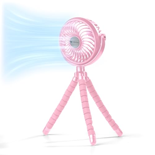 Comfort Zone Portable Stroller Fan, Pink