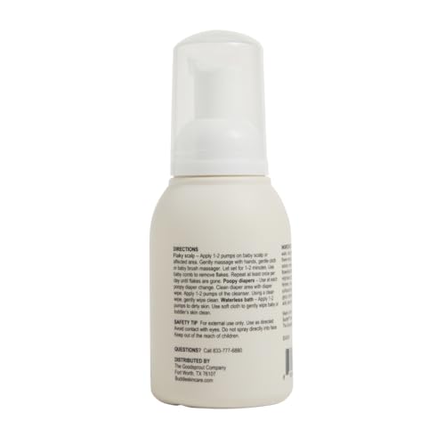 Buddle Clean Cheeks Baby Micellar No-Rinse Foam Cleanser with Chamomile, Witch Hazel, Arnica Montana, Skin Barrier Supporting, 3.4oz