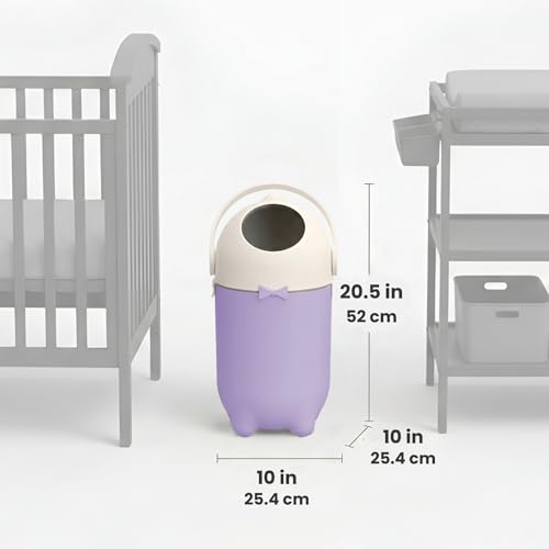 iTouchless Odor-Locking Diaper Pail - 2026 Award-Winning Ag+ Silver Ion Nursery Bin - Fits Any Bag, No Refills Needed - Includes 20 Leak-Proof Bags (Holds 300 Diapers) - Lavender Orchid Hygienic Bin