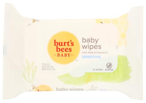 Burt's Bees Baby Chlorine-Free Wipes, 72 Count (Pack of 1) - Packaging May Vary