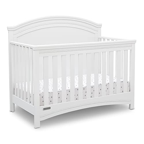Simmons Kids SlumberTime Emma 4-in-1 Convertible Baby Crib N More - Greenguard Gold Certified, Bianca White
