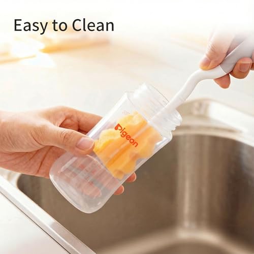 Pigeon Newborn Baby Bottle Feeding Gift Set, Nurture & Nest, Anti-Colic Wide Neck Bottles with Latch-On Silicone Nipples, 3 Bottles (5.4 Oz), 3 Stage 2 Nipples, 1 Bottle Brush and 1 Nipple Brush