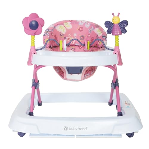 Smart Steps Trend Activity Walker with Removeable Toy Bar, Multi-Directional Front Wheels, Tray, Adjustable Height and Flat Fold Frame for Storage, Ages 6 Months +, Emily Pink