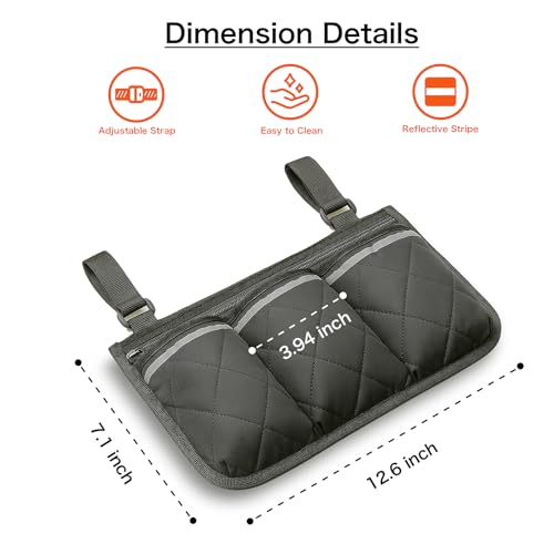 Longomat Stroller Caddy Stroller Organizer With Cup Holder, Non Slip Straps Stroller Bag for Phone, Pet Stroller Accessories,Universal Stroller Organizer,Fits Single & Double Strollers