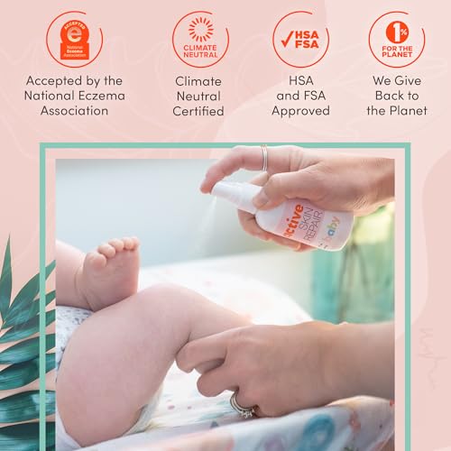 Active Skin Repair Natural, Non-Toxic, No Sting Baby Spray First Aid Safe For Use on Diaper Rash, Baby Acne, Eczema, Cuts, Wounds, Scrapes, and Other Skin Irritations (3 oz. Spray)