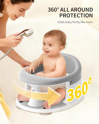 Baby Bath Seat for Babies 6 Months & Up, Bath Seats for Babies Sitting Up, Open Design, Non-Slip, Compact Toddler Bath Seat.
