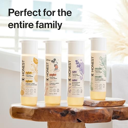 The Honest Company 2-in-1 Baby Shampoo & Body Wash, Fragrance-Free, Tear-Free, Hypoallergenic, Naturally Derived, Sensitive Skin, 10 fl oz