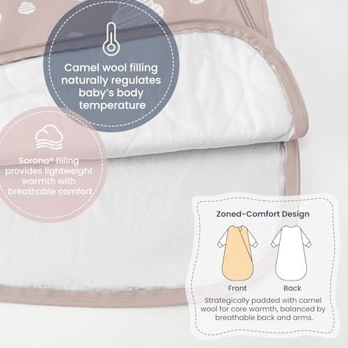 kaiya baby Unisex Sleeping Bag for Babies and Toddlers 1.0 Tog Sleep Sack 6-18 Months, Baby Sleep Sack, Newborn Sleep Sack, Wearable Blanket Baby, One Piece with Sleeves, Gifts for Baby, Pink Sky