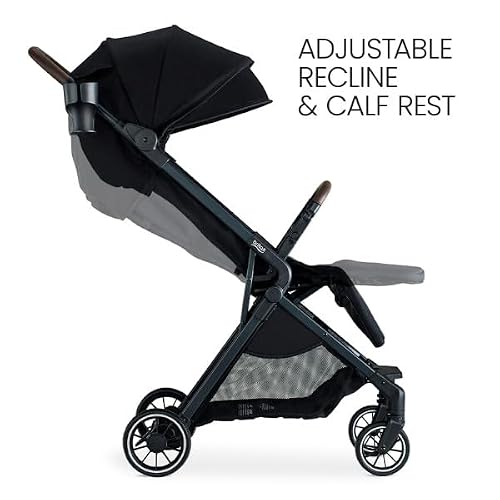 Britax Juniper Compact On-the-Go Stroller, Effortless Fastpack System with One-Hand RapidFold, Portable & Lightweight for Travel, Built-in Carry Handle, Ventilating Fabrics, Raven Black