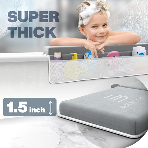 Benicci Comfortable Bath Kneeler and Elbow Kneeling Rest Pad for Baby Bathing Parents - Painless Foam Mat with Toy Organizer Pockets - Quick Drying, Foldable, Non-Slip for Baby and Toddler Bathing