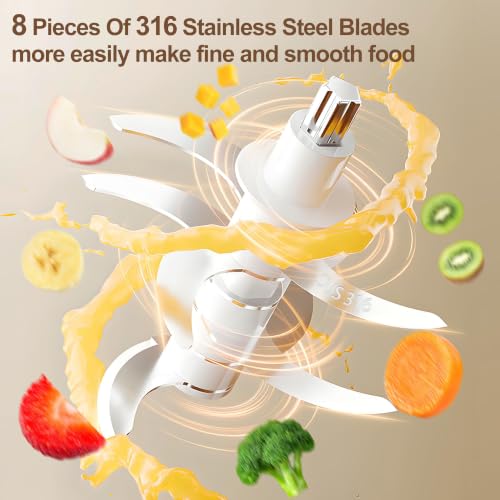 Swenteling Baby Food Maker, Creamy White Mini Baby Food Blender, 10oz Food Puree Maker, Small Baby Food Processor for Fruit Vegetable Meat, 8-Second Quick Soft Food Prep，BPA-Free