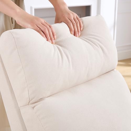 HCHAIRH Rocking Chair Nursery, Nursing Rocking Chairs with Foot Rest for Mom Nursery, Glider Rocker Chair with Footrest and High Backrest for Living Room, Bedroom, Beige