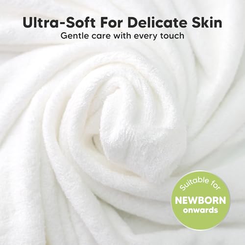 6-Pack Cotton Baby Washcloths for Newborn - Organic Cotton Muslin Soft Wash Cloths for Babies, Infant, Kids, Toddler Towels for Boy, Girl, Super Absorbent Face Cloths, Scratch-Free Baby Rags (Nordic)