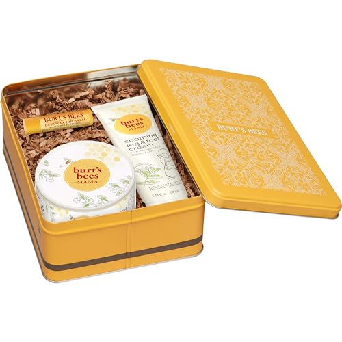 Burt's Bees Mama Gift Set, Includes Lip Balm, Leg and Foot Cream, and Belly Butter, Natural Origin Skin Care, 0.15 oz./3.38 oz./6.5 oz.