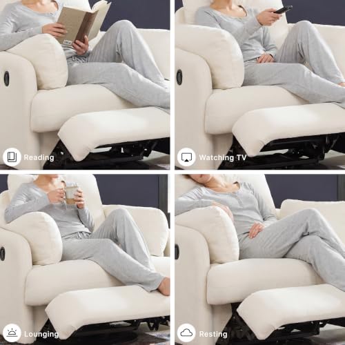 Signature Design by Ashley Modmax Swivel Glider Nursery Recliner, Stain-Resistant Next-Gen Nuvella Performance Fabric Rocking Chair for Living Room, Oyster Beige, 42" W
