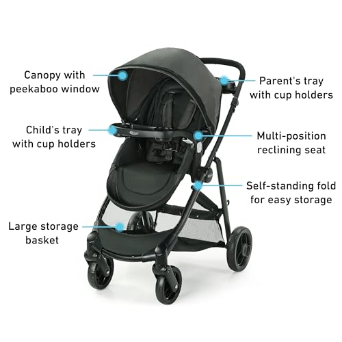 Graco Modes Element Travel System, Baby Car Seat and Stroller Combo, Includes: SnugRide Lite LX Infant Car Seat and Reversible Baby Stroller, Great Gift for New Parents, Canter