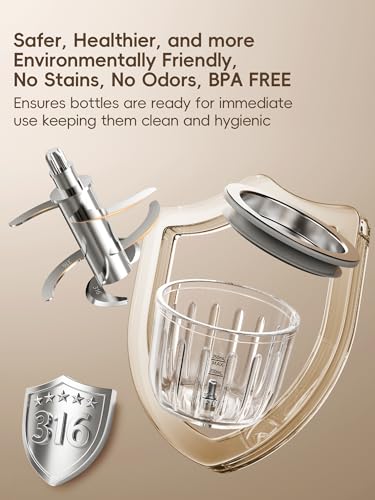 Felizbebe Glass Baby Food Maker Steamer and Blender,One Step Auto Baby Food Processor Puree Maker Grinder Mills,Glass Bowl with 316 Stainless Steel Blades,Auto Cooking,Self Clean,Timer,BPA-Free