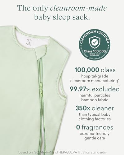 PurComfy Supersoft Sleep Sack 1.0 TOG, Premium Bamboo Viscose Baby Sleeping Bag, 2-Way Safe Zipper Sleep Sacks 6-15 Months (Sage)