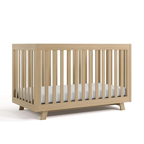 Storkcraft Beckett 3-in-1 Convertible Crib – GREENGUARD Gold Certified, Fits Standard Crib Mattress, Converts to Toddler Bed and Daybed, 4 Mattress Heights, Grow-with-Me Design (Driftwood)
