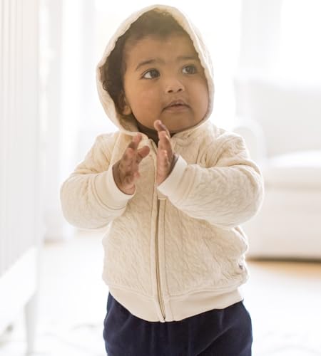 Burt's Bees Baby Hooded Sweatshirt Jacket - Organic Cotton Zip Up Hoodie, Newborn to Toddler Boy Girl Essential Coat