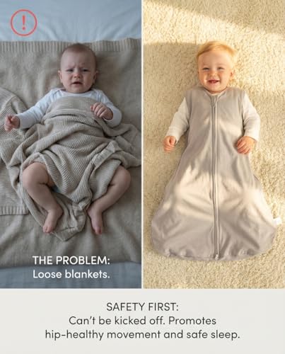 TURMEWU 3 Pack Baby Sleep Sack 0-6 Months 100% Organic Cotton, 0.5 TOG Lightweight Wearable Blanket, 2-Way Zipper Sleeping Bag, Cotton&Fawn&Grey