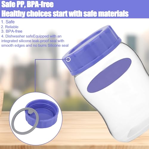 6pcs Baby Bottle Caps Compatible with Pigeon & Lansinoh Bottles, Travel and Storage Bottle Lids Replacement (Purple)
