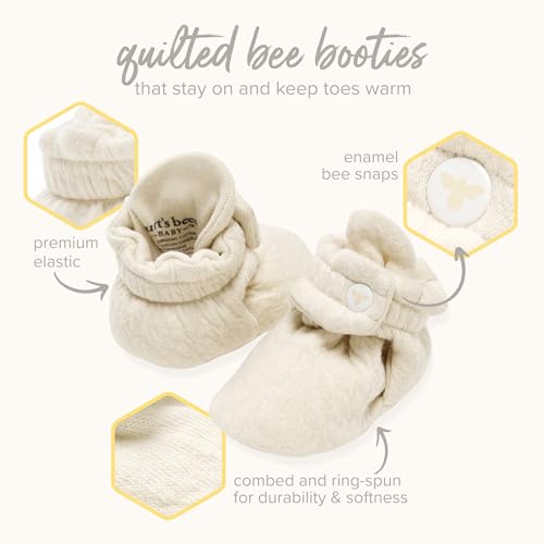 Burt's Bees Baby Unisex 100% Organic Cotton, Adjustable Booties