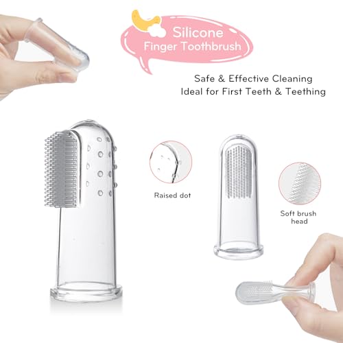Baby Care Kit, Baby Grooming Kit,6-Piece Newborn Grooming Set with PP Baby Comb & Brush, Silicone Nasal Aspirator, Travel Bottles (60ml/20ml), Toothbrush, Newborn Care Set (Pink)