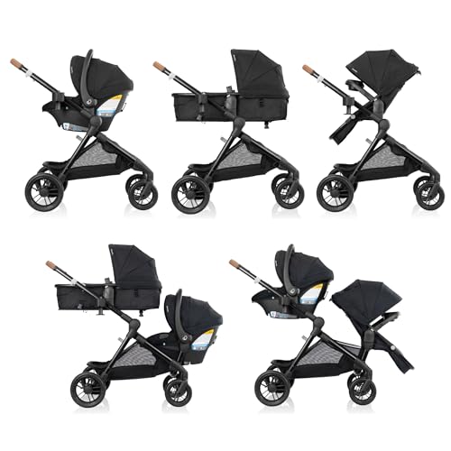 Evenflo Pivot Xpand NXT Travel System Featuring LiteMax NXT Infant Car Seat (Coal Black)
