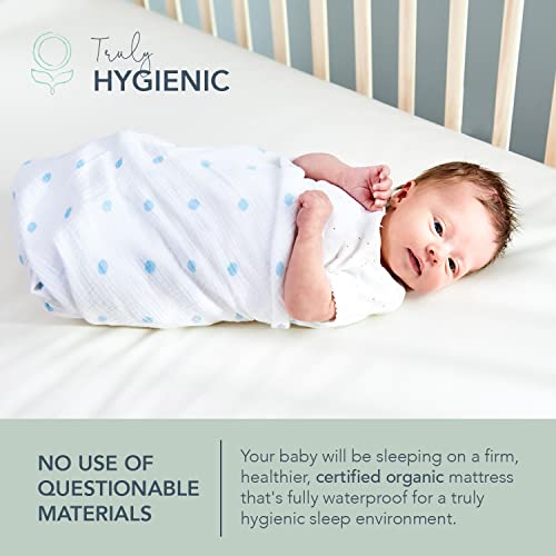 Naturepedic Organic Baby Crib Mattress - 2-Stage Lightweight Infant & Toddler Mattress - Waterproof Bed Mattress for Crib - Non-Toxic for Baby and Toddler Bed - 52" x 28”