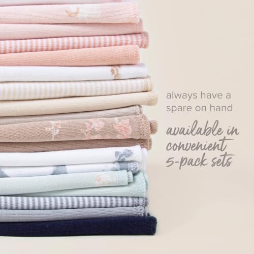 Burt's Bees Baby 100% Organic Cotton Burp Cloths, 17x11.75 in, 5-Pack