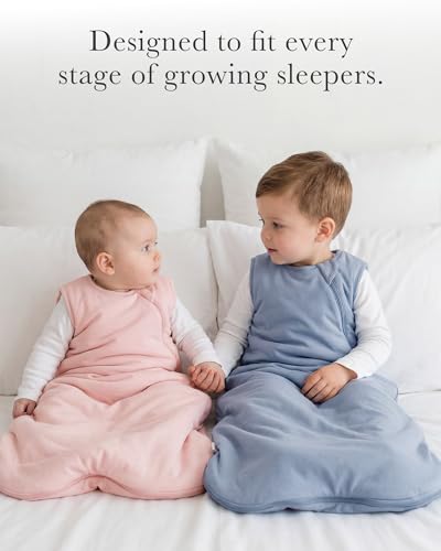 CUDDLEBAMBOO Bamboo Viscose 1.0 Tog Sleep Sack 6-12-18 Months, Soft Breathable Baby Sleeping Bag, Wearable Blanket Baby with 2-Way Zipper, Sage