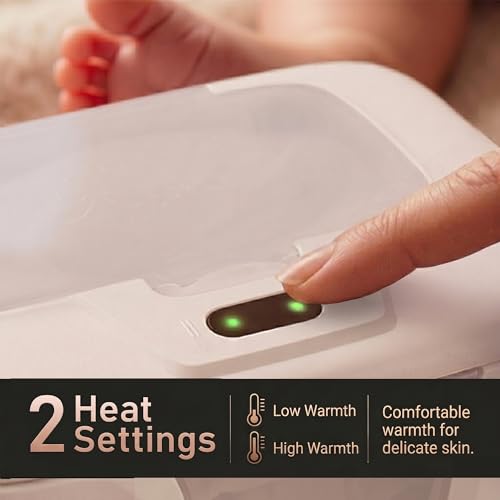GOGO Pure Wet Wipe Warmer | Dispenser for Baby, Make Up, Adult Care - Auto Off Lights for Nighttime Changes, Dual Heat for Comfort, Top Heating, Moisture Lock Silicone and Large Capacity- Amazon only