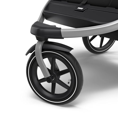 Thule Urban Glide 2 Jogging Stroller, Black/Silver Frame, Double