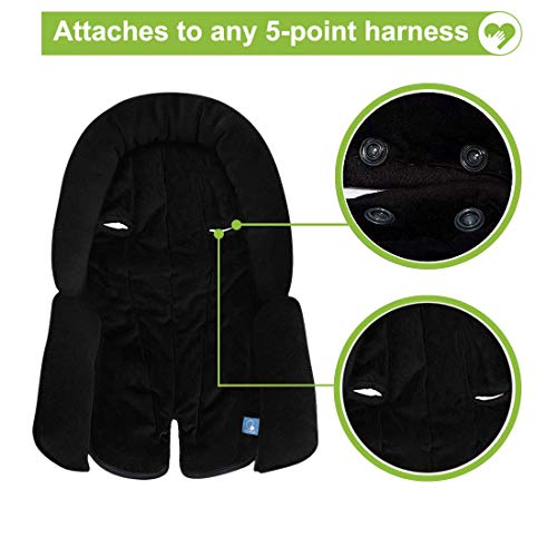 COOLBEBE Upgraded 3-in-1 Babybody Support for Newborn Infant Toddler - Extra Soft Car Seat Insert Cushion Pad, Perfect for Carseats, Strollers, Swings, Black