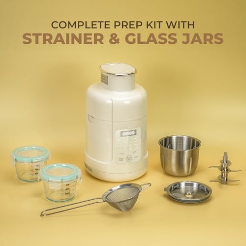 Colenza Stainless Steel Baby Food Maker Steamer And Blender With Strainer & 2 Jars, One Step Mini Food Processor, Small Blender Mill, Auto Cooking For Homemade Baby Puree
