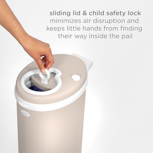 Ubbi Stainless Steel Diaper Pail, No Special Bags, Odor-Locking, Taupe