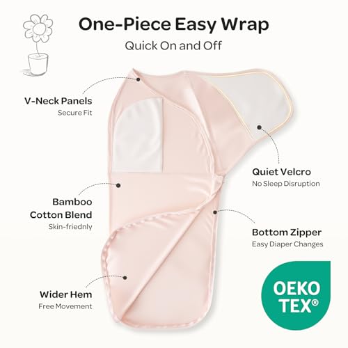 Momcozy Swaddles for Newborns, Quiet Fastener Swaddle for Infant 0-3 Months