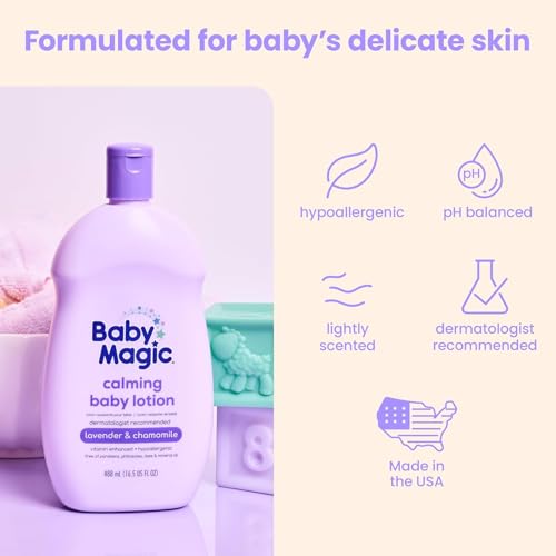 Baby Magic Calming Baby Lotion, Lavender and Chamomile, 16.5 Ounces (Pack of 6)