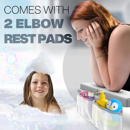 Benicci Comfortable Bath Kneeler and Elbow Kneeling Rest Pad for Baby Bathing Parents - Painless Foam Mat with Toy Organizer Pockets - Quick Drying, Foldable, Non-Slip for Baby and Toddler Bathing