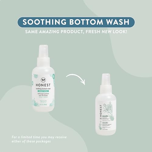 The Honest Company Soothing Baby Bottom Wash | Gently Cleanses + Refreshes | Naturally Derived, Non-Irritating, Made with Aloe | 5 fl oz
