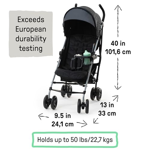 3Dlite Convenience Stroller, Gray – Lightweight Stroller with Aluminum Frame, Large Seat Area, 4 Position Recline, Extra Large Storage Basket – Infant Stroller for Travel and More