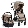 Britax Prism Full-Size Travel System, Infant Car Seat Stroller Combo with Alpine Base; Baby & Toddler Stroller with One-Hand Fold & Telescopic Handlebar; ClickTight Car Seat Installation Teak